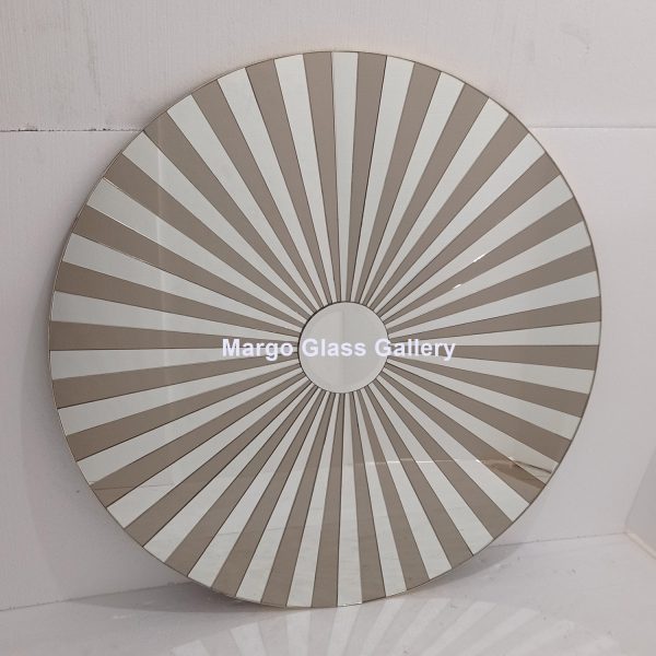 MG 004671 Wall Mirror round Silver+brown 120cm