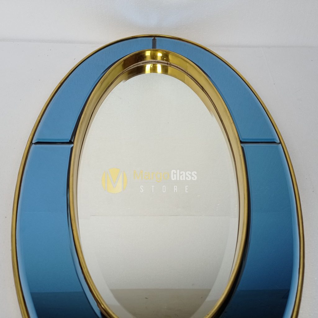 BY ORDER! MG 004698 oval blue BRASS SHOLID 81x47cm - Image 4