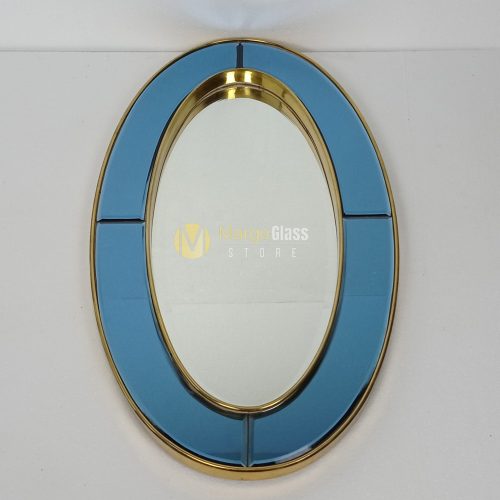 BY ORDER! MG 004698 oval blue BRASS SHOLID 81x47cm