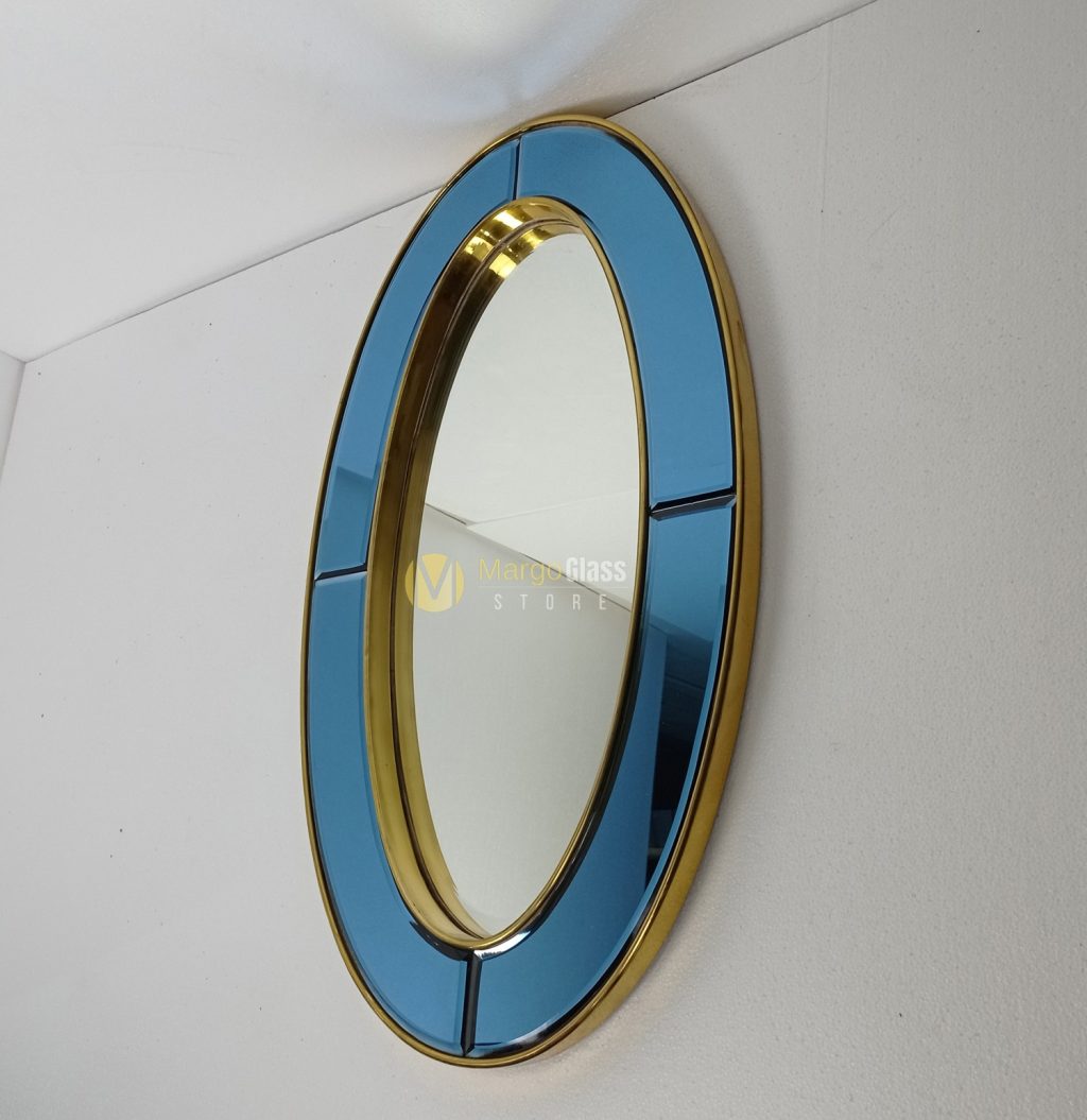 BY ORDER! MG 004698 oval blue BRASS SHOLID 81x47cm - Image 2