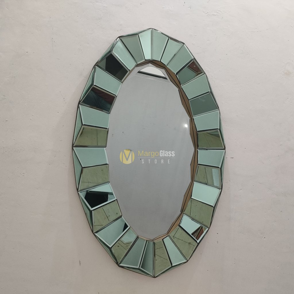 BUY ORDER! MG 004723 Oval Mirror Green 120 x 70 cm