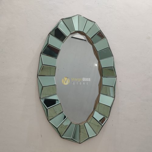 BUY ORDER! MG 004723 Oval Mirror Green 120 x 70 cm