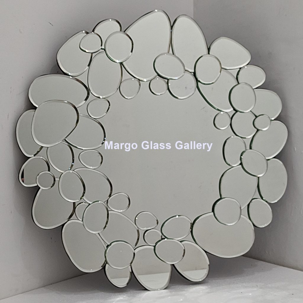 BY ORDER! MG 004788 Round Modern Mirror Stone 80cm