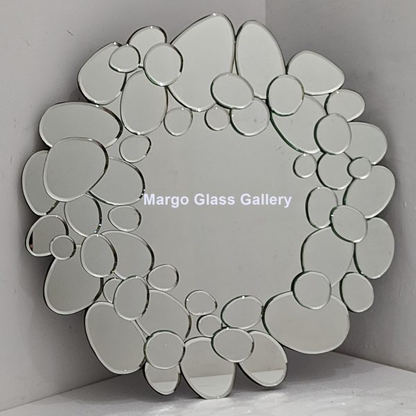 BY ORDER! MG 004788 Round Modern Mirror Stone 80cm