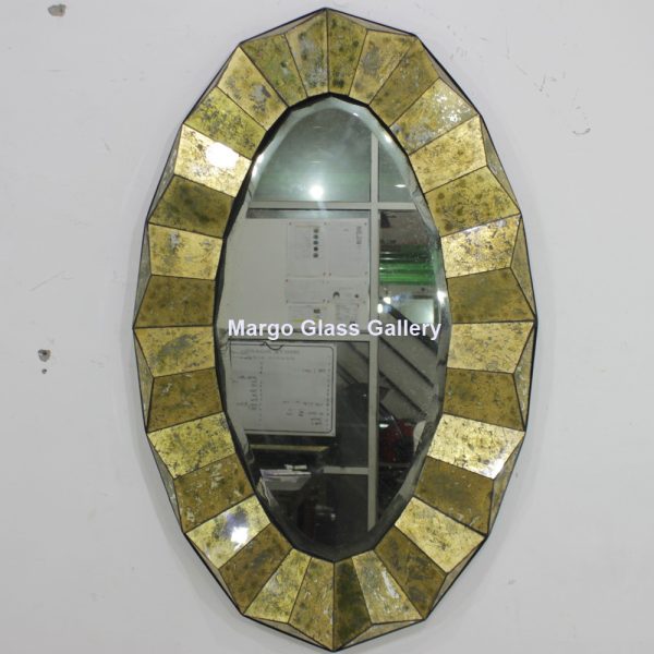 MG 018010 3D eglomise gold oval 122 cm x 76 cm