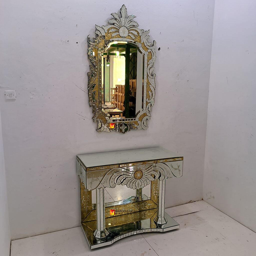 BY ORDER! MG 006335 Gold Table Mirror Console - Image 3