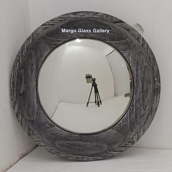 MG 030113 Rustic Wooden Frame Mirror Convex