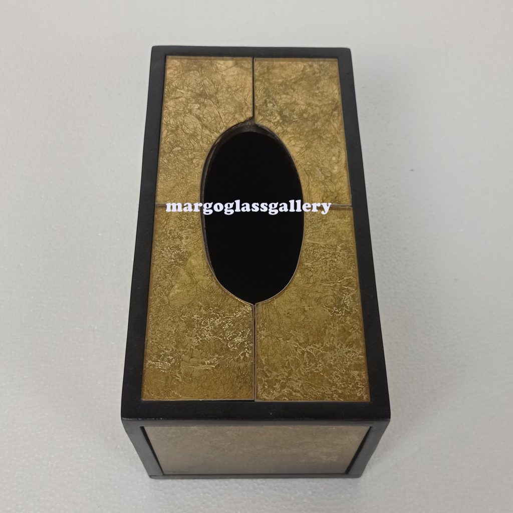 BY ORDER! MG 026013 Tempat Tisu Gold Leaf 26x13x7cm - Image 2