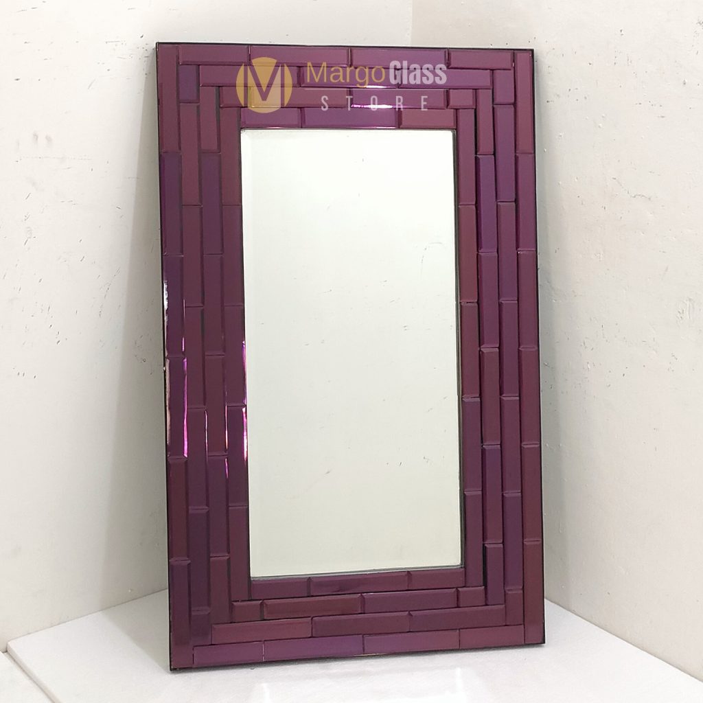 MG 004819 Modern Wall Mirror Purple 123x77cm