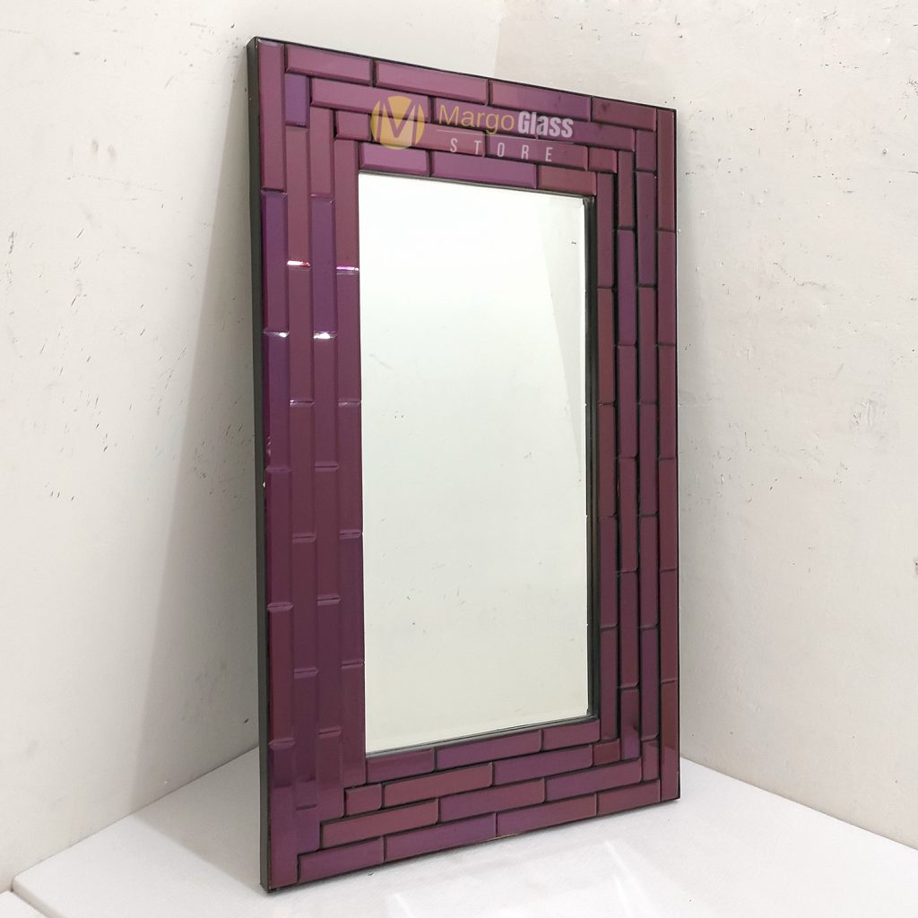 MG 004819 Modern Wall Mirror Purple 123x77cm - Image 2