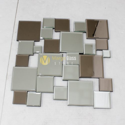 BY ORDER! MG 004641 Square wall silver+Brown 60x60 cm