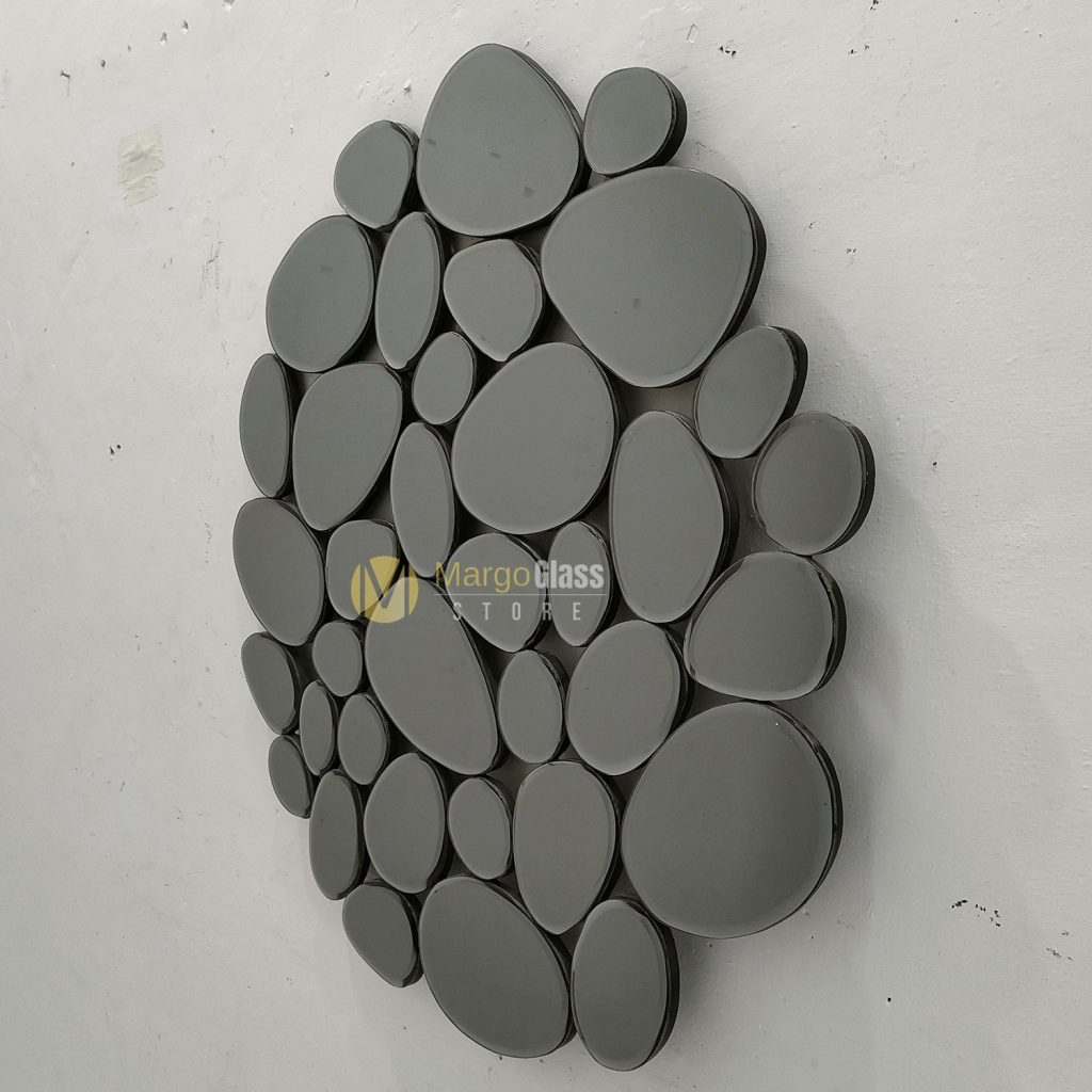 MG 004831 Round Wall Mirror Stone Grey 80cm - Image 2