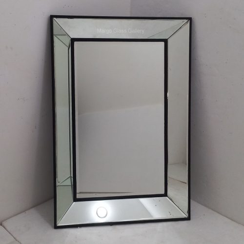 MG 004847 Beaded Black Wall Mirror 120 x 80 cm