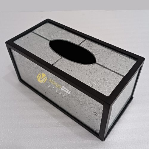 MG 026014 Tissue Box Silver leaf 25x12x12cm