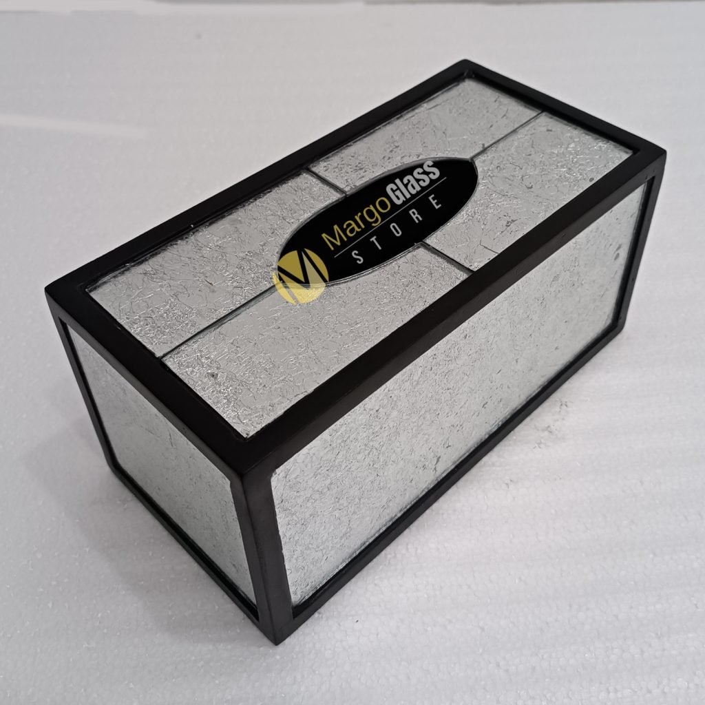 MG 026014 Tissue Box Silver leaf 25x12x12cm - Image 2