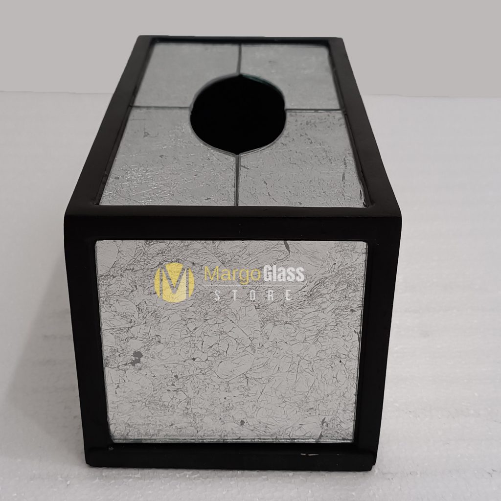 MG 026014 Tissue Box Silver leaf 25x12x12cm - Image 3