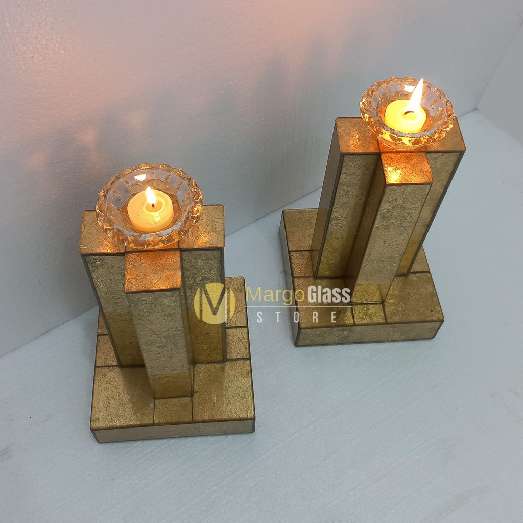 MG 100 Candle holder mirror Gold - Image 2