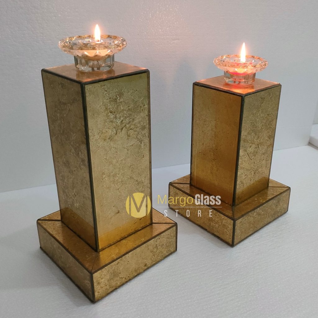 BY ORDER! MG 100410 Candle holder mirror Gold 16x16x31cm - Image 3