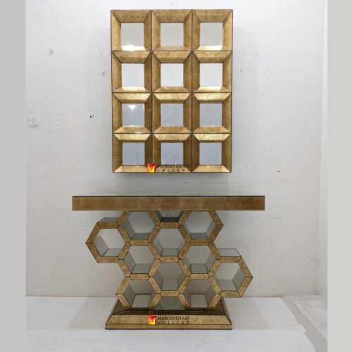 MG 006 Console Table Gold Hexagonal