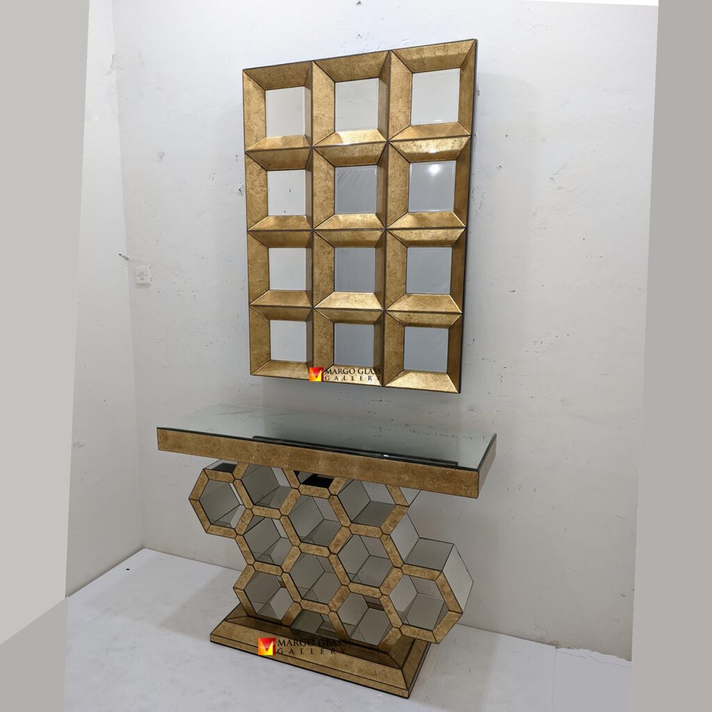 MG 006 Console Table Gold Hexagonal - Image 4