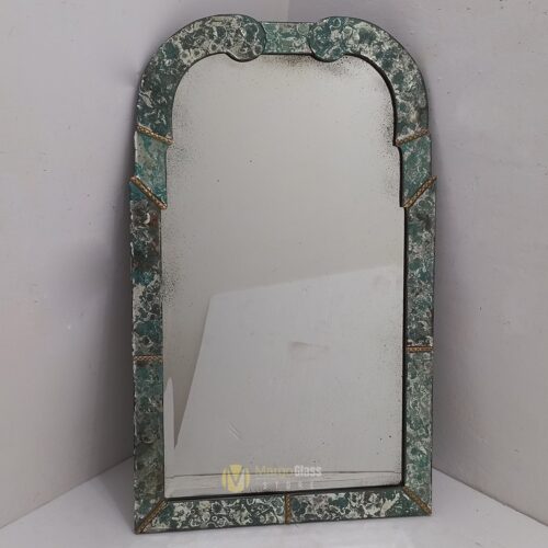 MG 014514 Antique Mirror Wall Green Frame Antique