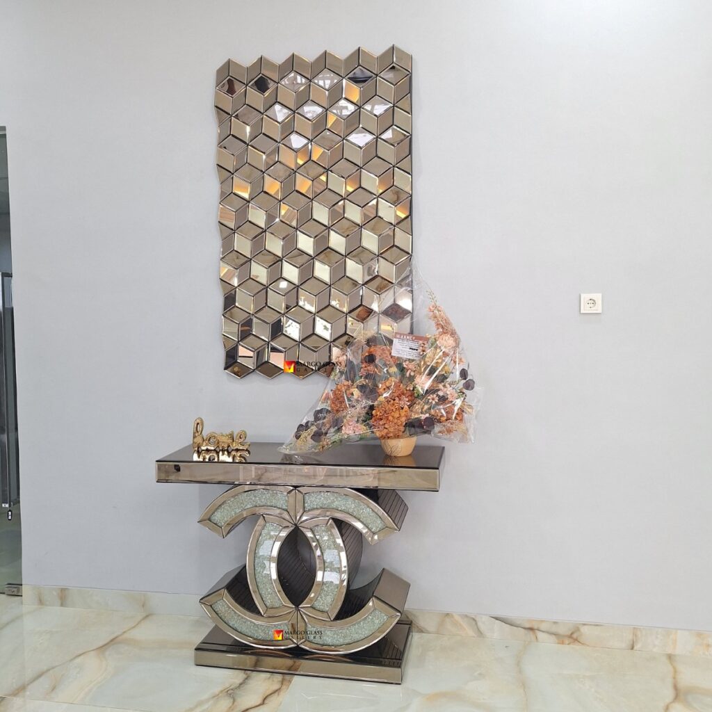 MG 004904 Cubes Wall Mirror Brown 151 x 91 cm - Image 4