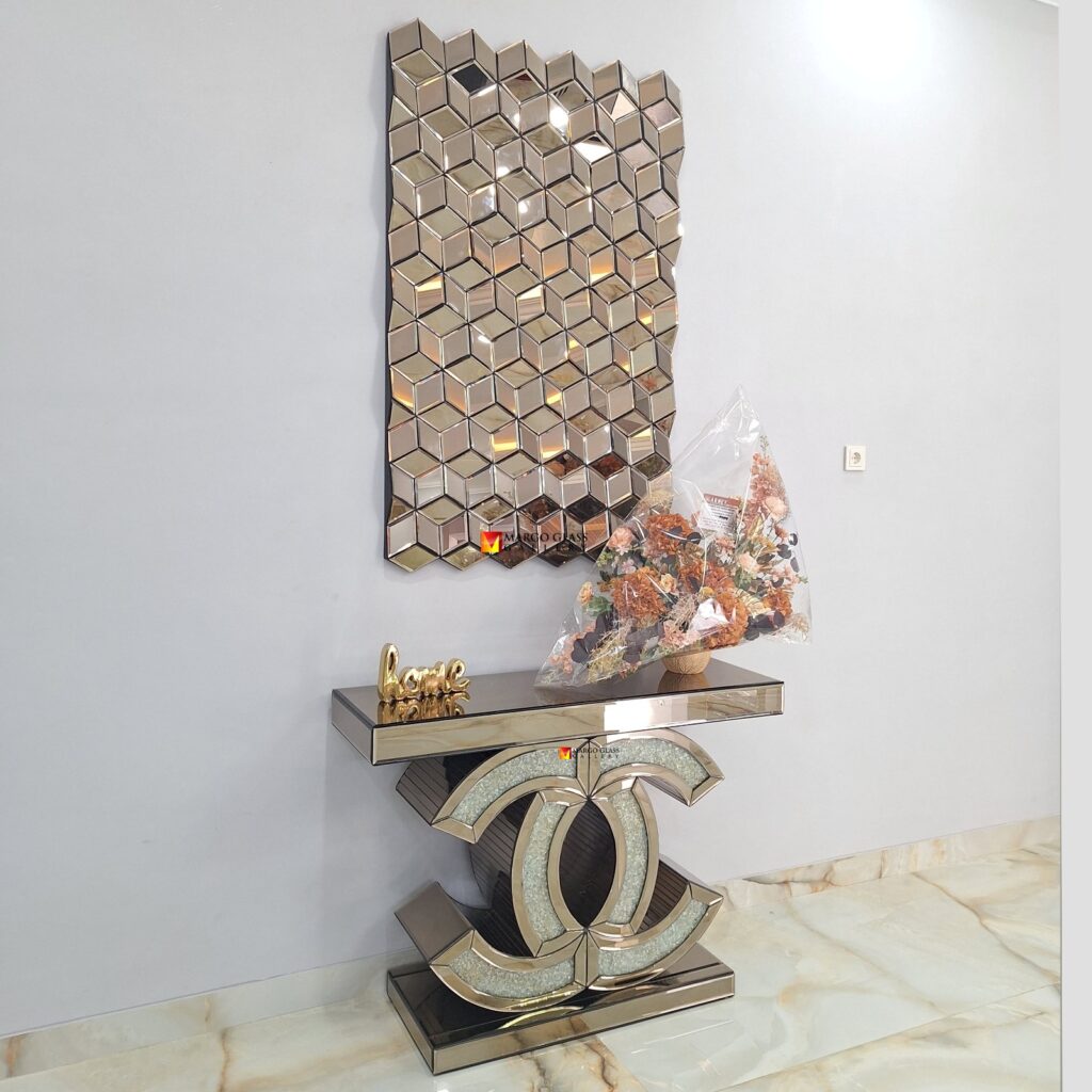MG 004904 Cubes Wall Mirror Brown 151 x 91 cm - Image 3