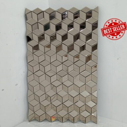 MG 004904 Cubes Wall Mirror Brown 91x151 cm