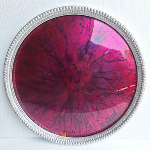 Convex mirror pink Frame Wood 100 cm