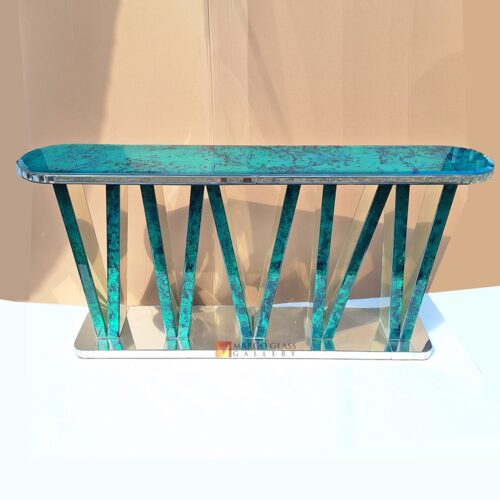 Console Table Green Mirror 179 x 30 x 90 cm