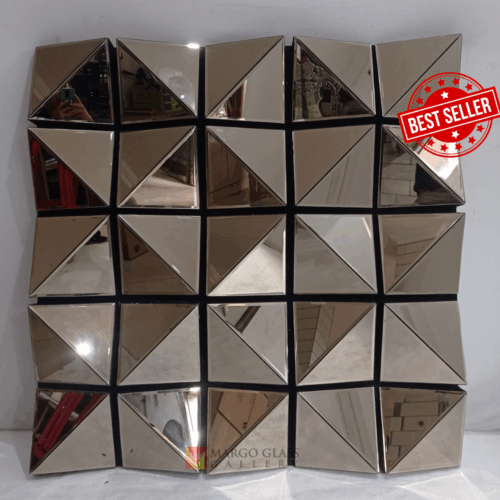 BY ORDER! Cermin Bevel 3D brown 120x120