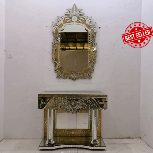 BY ORDER! MG 080033 Venetian Mirror + Console Table