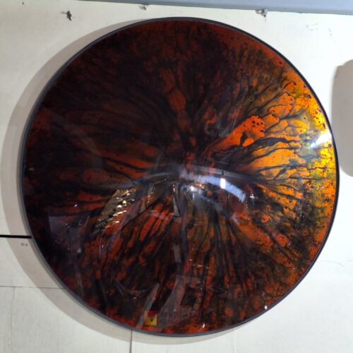 Cermin Convex Oranye 80 x 80 cm