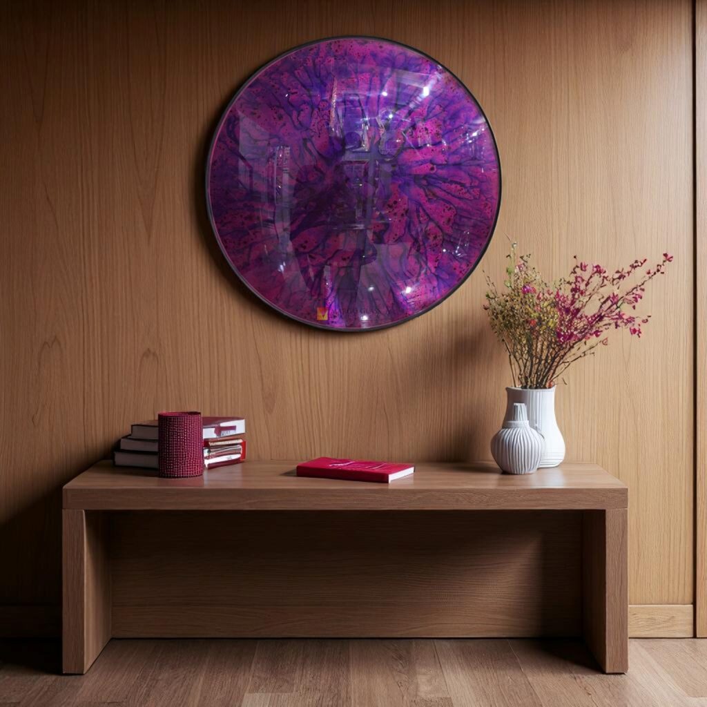 Cermin Convex Pink 60 x 60 cm - Image 2