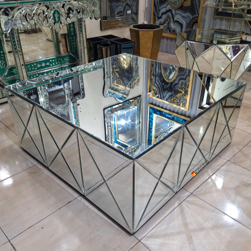 BY ORDER! Coffee Table Mirror Bevel 100x100x44cm - Image 3