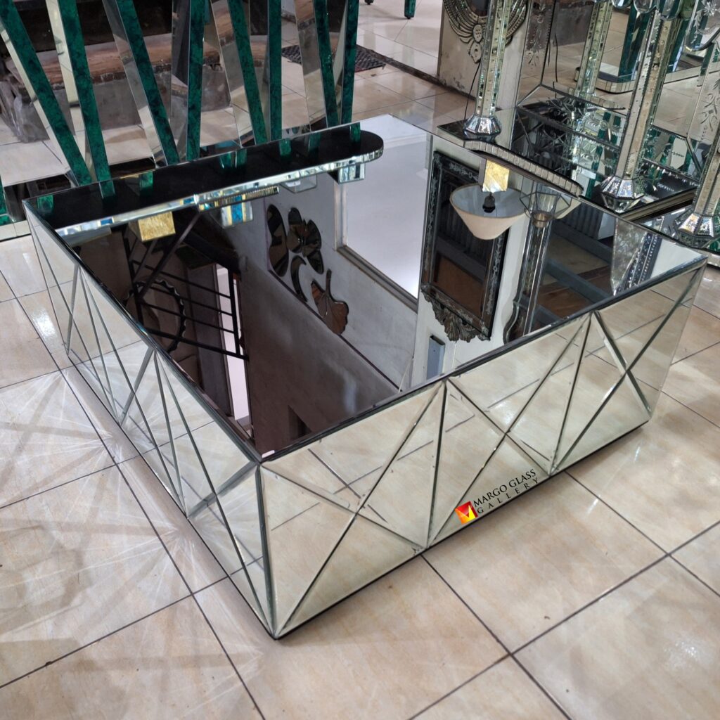 BY ORDER! Coffee Table Mirror Bevel 100x100x44cm - Image 4