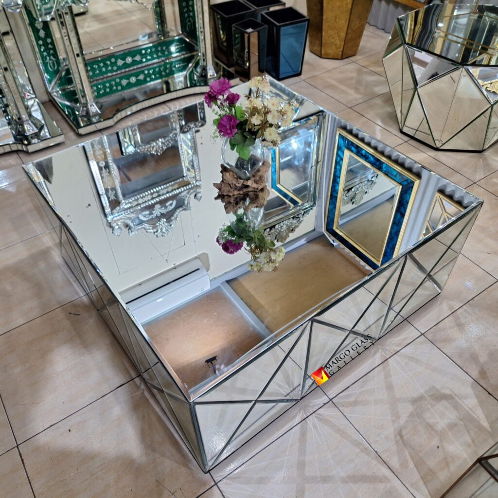 BY ORDER! Coffee Table Mirror Bevel 100x100x44cm