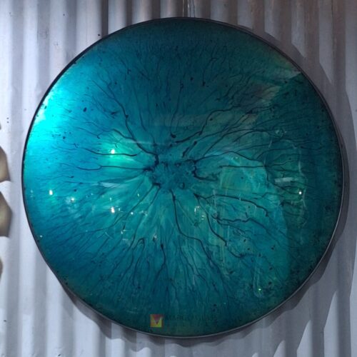 Convex Mirror Green 90 x 90 cm