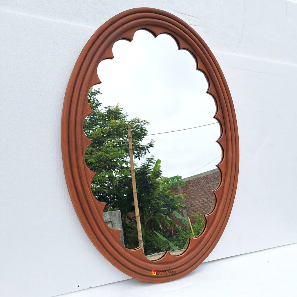 MG 030188 wooden Wall Mirror Oval - Image 2
