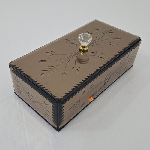 Box Snack Brown Carved 26x13x8 cm