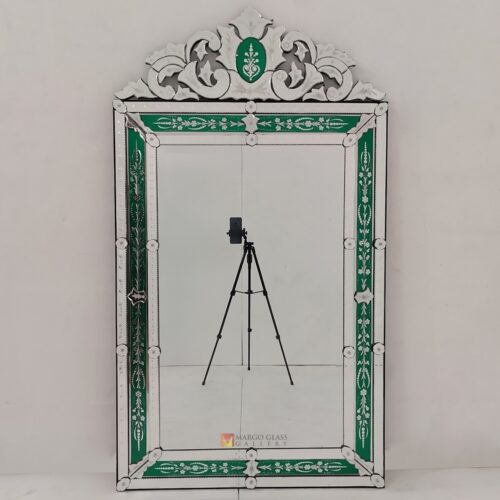 Large Green Venetian Mirror 160 x 90 cm