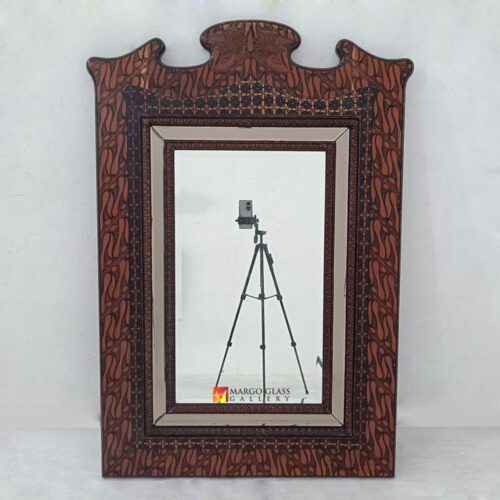Batik Pattern Wooden Mirror 130 x 90 cm