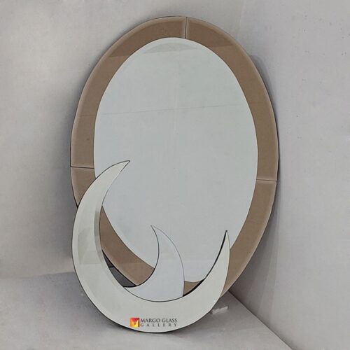 Contemporary Mirror Brown Silver 120x80 cm