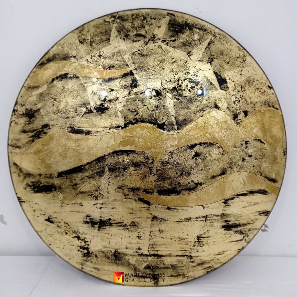 Eglomise Round Mirror Dia 36 cm