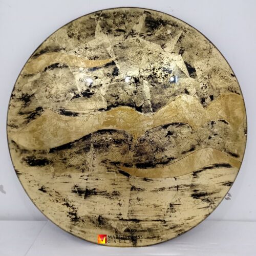 Eglomise Round Mirror Dia 36 cm
