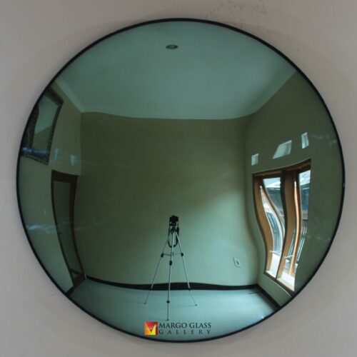 Green Convex With Brass Antique Frame 47 cm