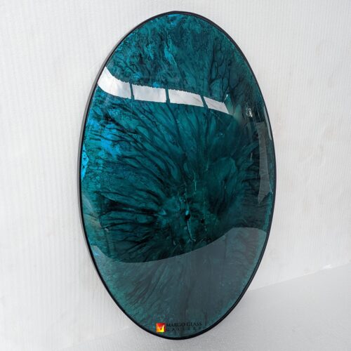 Oval Convex Blue  Pigment 90 cm x 59 cm