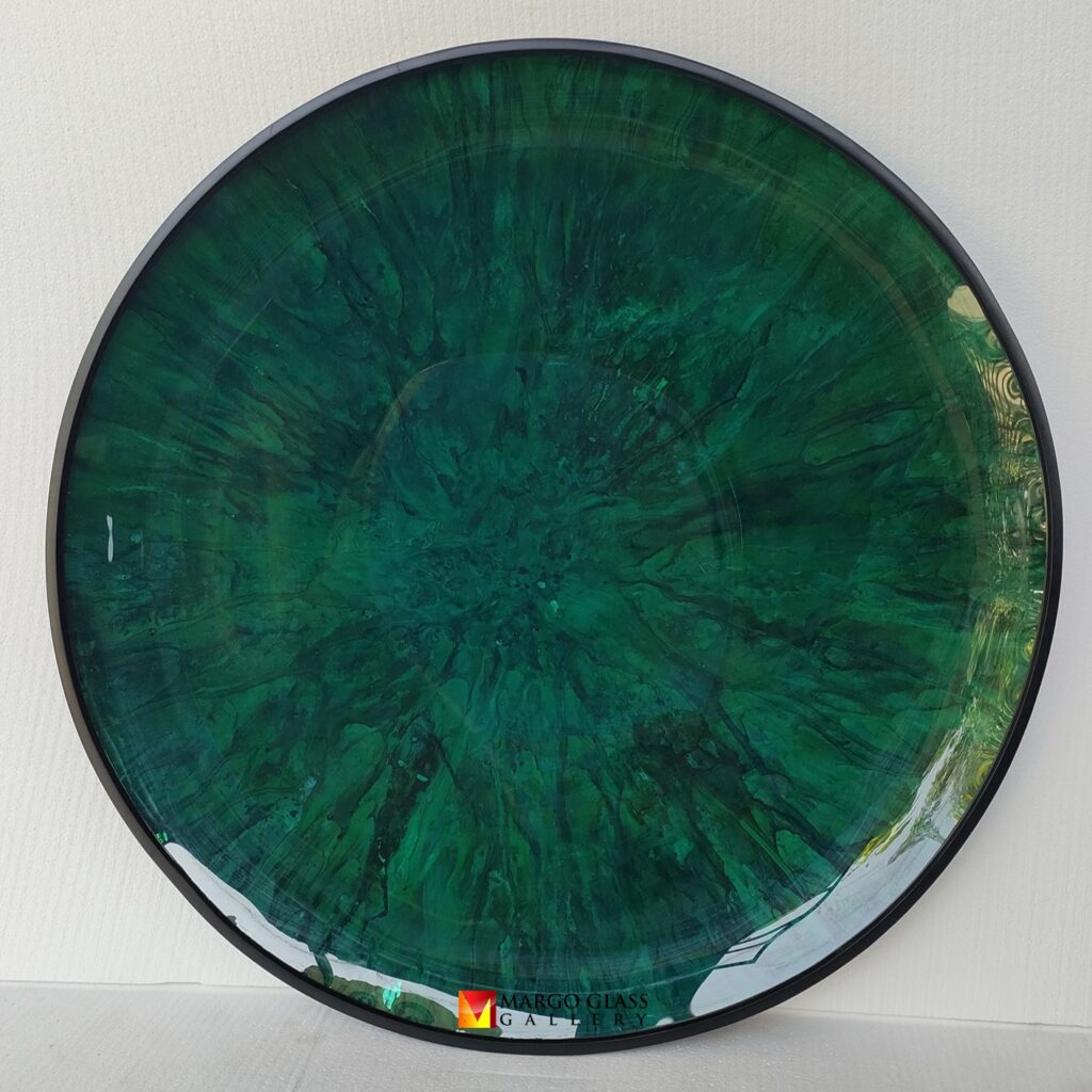 Concave Wall Mirror Green Pigment 80 cm x 80 cm
