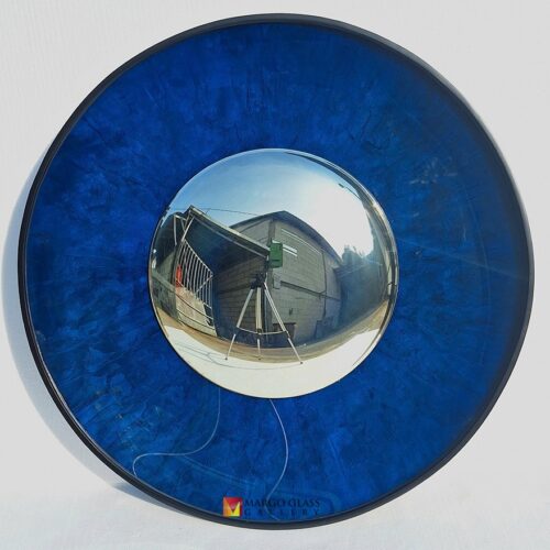 Double Concave Mirror Blue Pigment 90x90 cm