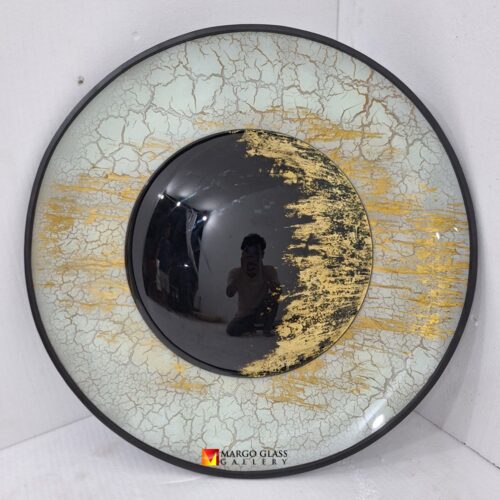 Double Concave Satellite Black Gold Leaf Diameter 95cm